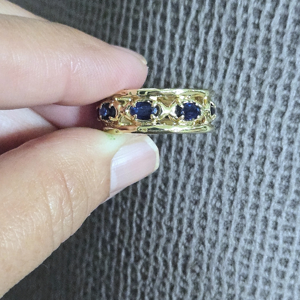 Zeyzey Gold💛 Double✌️ Band with Blue💙 Crystals💎 Ring💍 - NWT - Picture 3 of 16